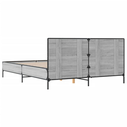 Giroletto Grigio Sonoma 160x200 cm in Legno Multistrato Metallo