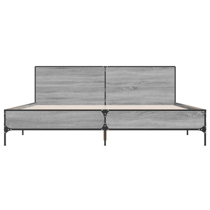 Giroletto Grigio Sonoma 180x200 cm in Legno Multistrato Metallo
