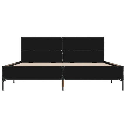 Giroletto Nero 120x190 cm in Legno Multistrato e Metallo