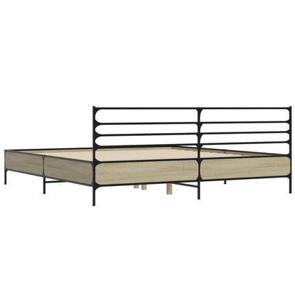 Giroletto Rovere Sonoma 200x200 cm Legno Multistrato e Metallo