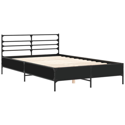 Giroletto Nero 135x190 cm in Legno Multistrato e Metallo