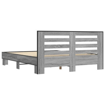 Giroletto Grigio Sonoma 160x200 cm in Legno Multistrato Metallo