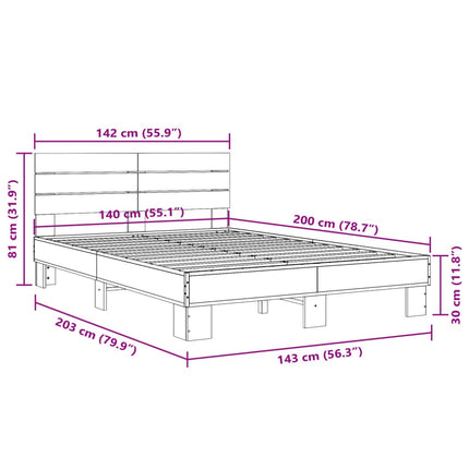 Giroletto Rovere Sonoma 140x200 cm in Legno Multistrato Metallo