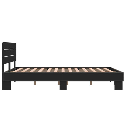 Giroletto Nero 135x190 cm in Legno Multistrato e Metallo