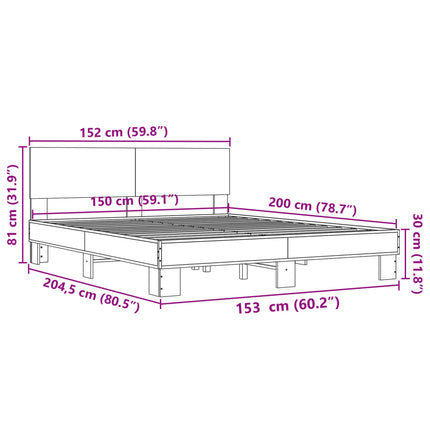 Giroletto Grigio Sonoma 150x200 cm in Legno Multistrato Metallo