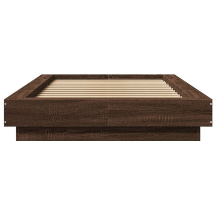 Giroletto Luci LED Rovere Marrone 100x200 cm Legno Multistrato