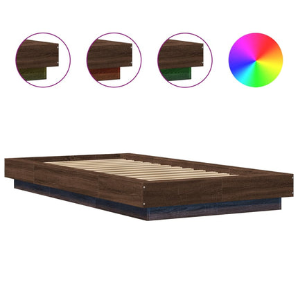 Giroletto Luci LED Rovere Marrone 90x200cm in Legno Multistrato