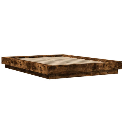 Giroletto con Luci LED Rovere Fumo 140x190 cm Legno Multistrato