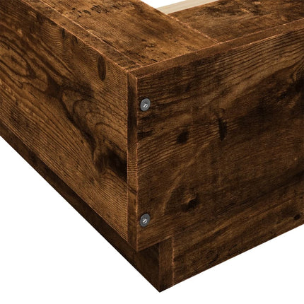Giroletto con Luci LED Rovere Fumo 140x190 cm Legno Multistrato