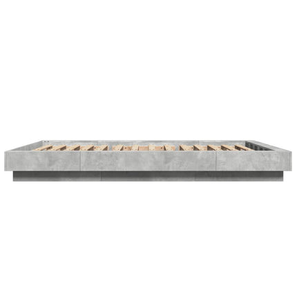 Giroletto Luci LED Grigio Cemento 135x190 cm Legno Multistrato