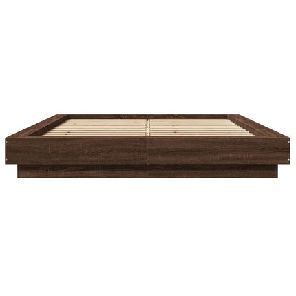 Giroletto Luci LED Rovere Marrone 135x190 cm Legno Multistrato