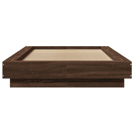 Giroletto Luci LED Rovere Marrone 90x190cm in Legno Multistrato