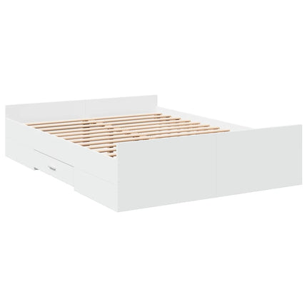Giroletto con Cassetti Bianco 120x190 cm in Legno Multistrato