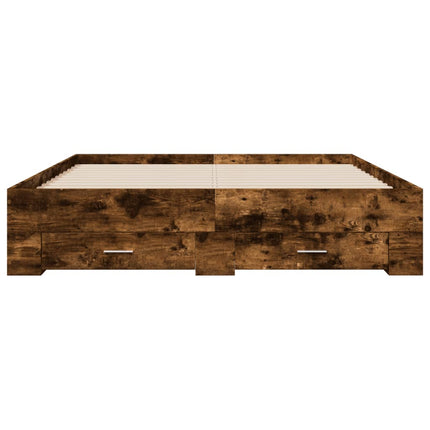 Giroletto con Cassetti Rovere Fumo 160x200 cm Legno Multistrato