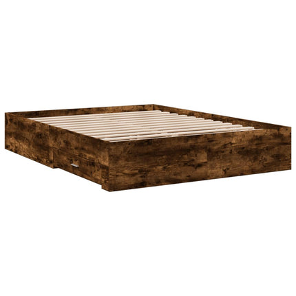 Giroletto con Cassetti Rovere Fumo 150x200 cm Legno Multistrato
