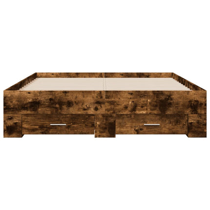 Giroletto con Cassetti Rovere Fumo 120x200 cm Legno Multistrato
