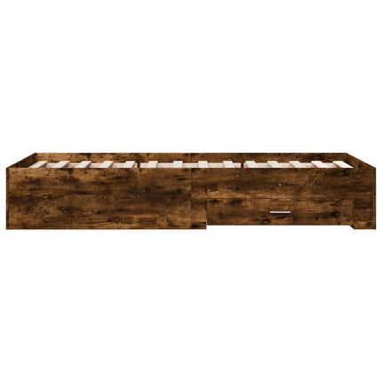 Giroletto con Cassetti Rovere Fumo 100x200 cm Legno Multistrato
