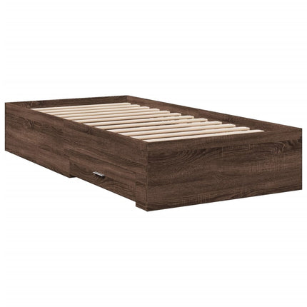 Giroletto Cassetti Rovere Marrone 100x200 cm Legno Multistrato