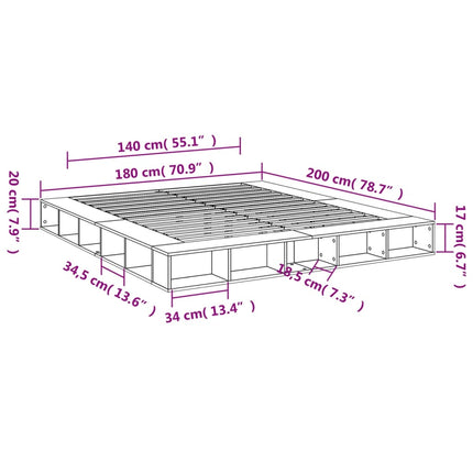 Giroletto Grigio Sonoma 180x200 cm in Legno Multistrato