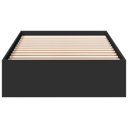 Giroletto con Cassetti Nero 100x200 cm in Legno Multistrato