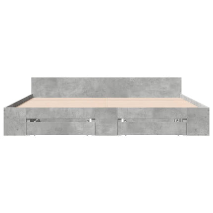 Giroletto Cassetti Grigio Cemento 200x200 cm Legno Multistrato