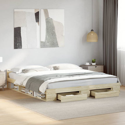 Giroletto Cassetti Rovere Sonoma 180x200 cm Legno Multistrato