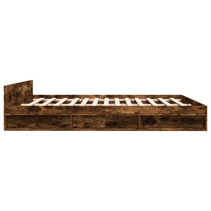 Giroletto con Cassetti Rovere Fumo 180x200 cm Legno Multistrato