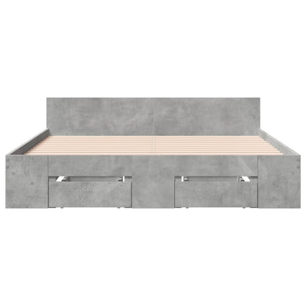 Giroletto Cassetti Grigio Cemento 135x190 cm Legno Multistrato