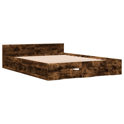 Giroletto con Cassetti Rovere Fumo 120x190 cm Legno Multistrato