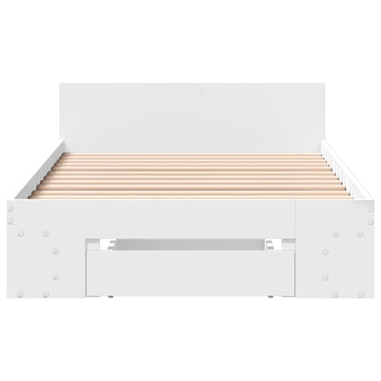 Giroletto con Cassetto Bianco 75x190 cm in Legno Multistrato