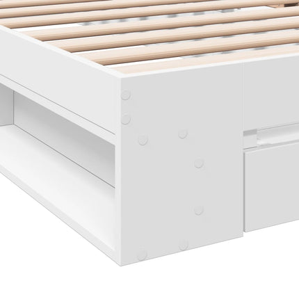 Giroletto con Cassetto Bianco 75x190 cm in Legno Multistrato