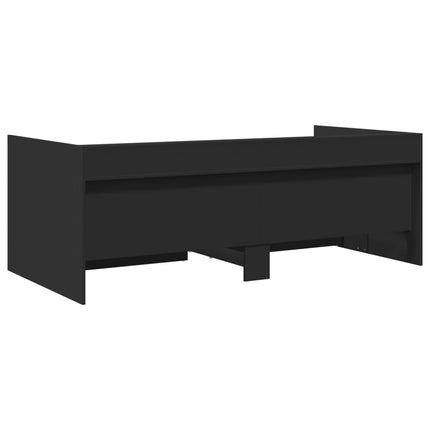 Divano Letto con Cassetti senza Materasso Nero 100x200 cm