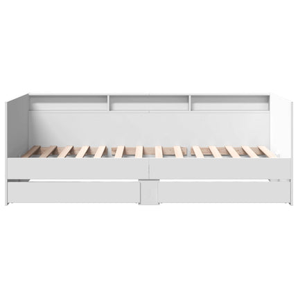 Divano Letto con Cassetti senza Materasso Bianco 75x190 cm