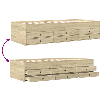 Divano Letto con Cassetti senza Materasso 75x190 cm
