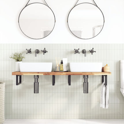 Piano da Bagno Non Trattato 120x40x4cm Legno Massello di Acacia