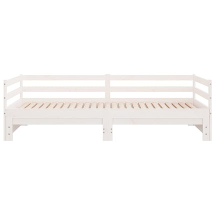 Divano Letto con Letto Estraibile Bianco 90x200cm Massello Pino