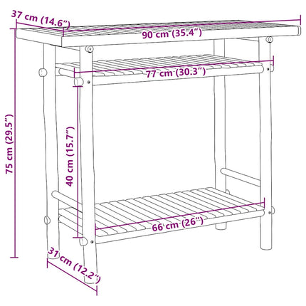 Tavolo Consolle 90x37x75 cm in BambÃƒÂ¹