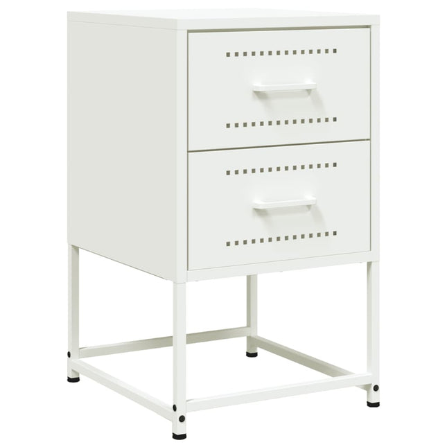 Comodino Bianco 36x39x60,5 cm in Acciaio