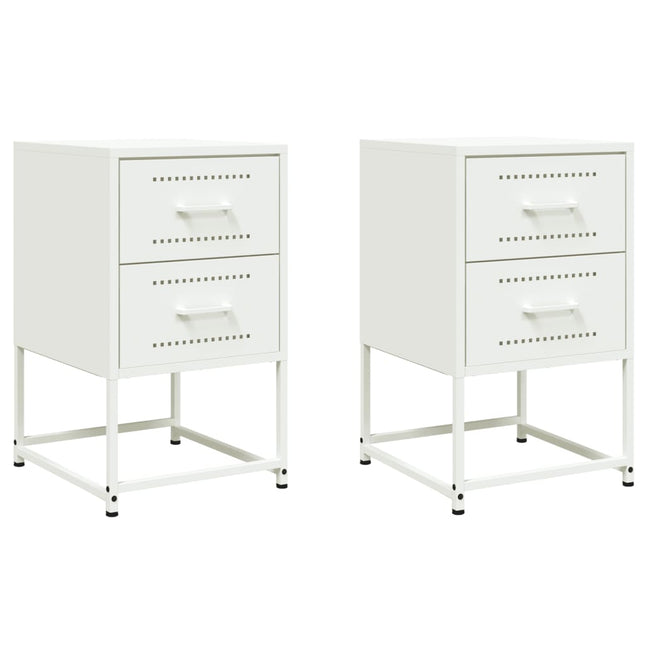 Comodini 2 pz Bianchi 36x39x60,5 cm in Acciaio