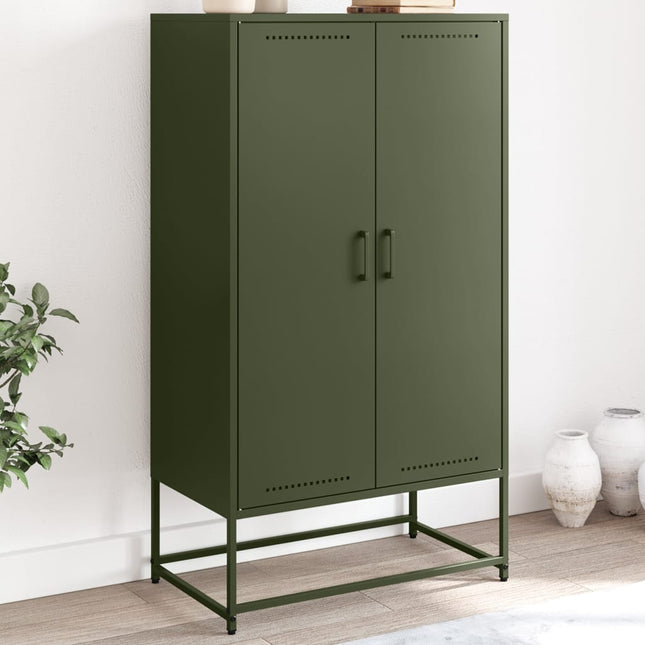 Credenza Verde Oliva 68,5x38,5x123,5 cm in Acciaio