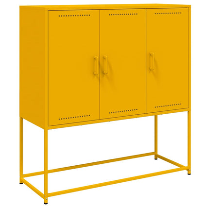Credenza Giallo Senape 100,5x39x107 cm in Acciaio