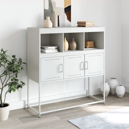 Credenza Bianca 100,5x39x107 cm in Acciaio