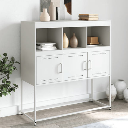 Credenza Bianca 100,5x39x107 cm in Acciaio