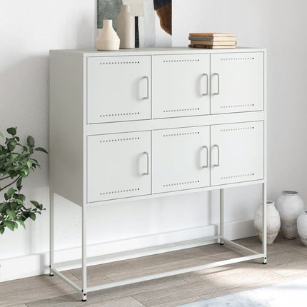 Credenza Bianca 100,5x39x107 cm in Acciaio