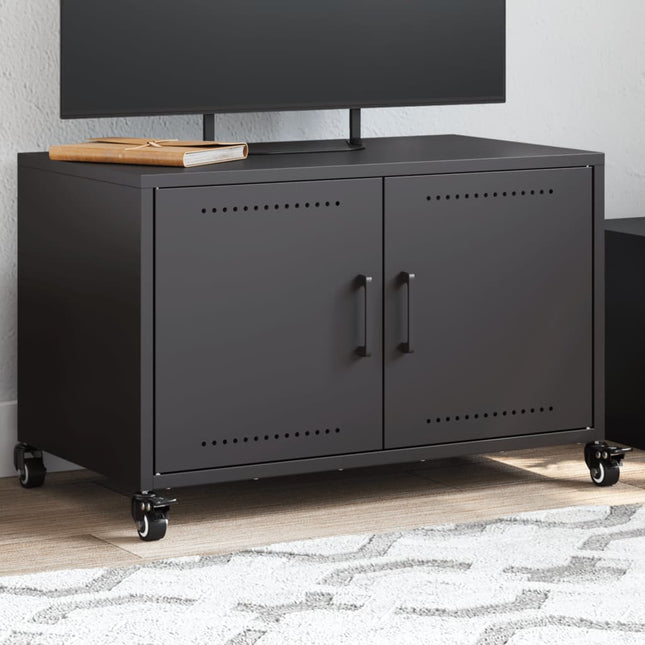 Mobile TV Nero 68x39x43,5 cm in Acciaio