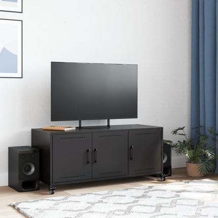 Mobile TV Nero 100,5x39x43,5 cm in Acciaio