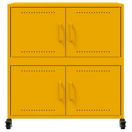Credenza Giallo Senape 68x39x72 cm in Acciaio