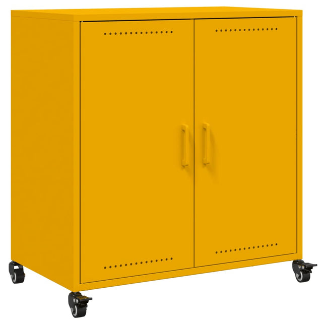 Credenza Giallo Senape 68,5x39x72 cm in Acciaio