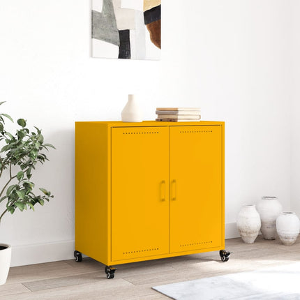 Credenza Giallo Senape 68,5x39x72 cm in Acciaio