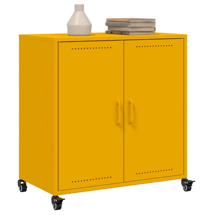 Credenza Giallo Senape 68,5x39x72 cm in Acciaio